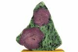 Polished Ruby In Zoisite Slice w/ Wood Stand - Tanzania #317142-1